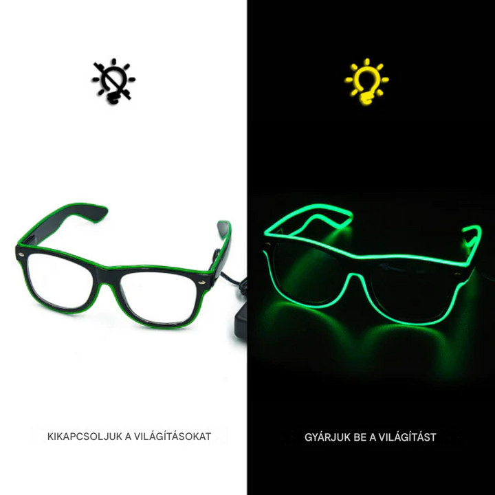 Fénylő Neon Szemüveg - LumaGlow