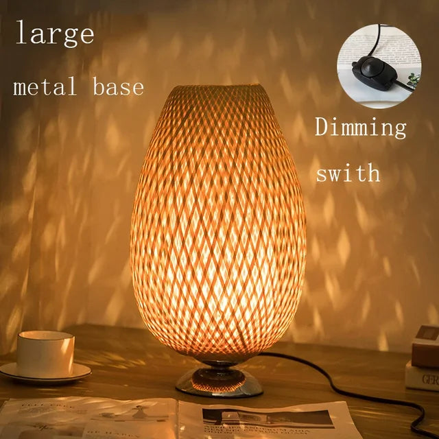 AA OOS Vintage Bambusz Asztali Lámpa - TimberGlow