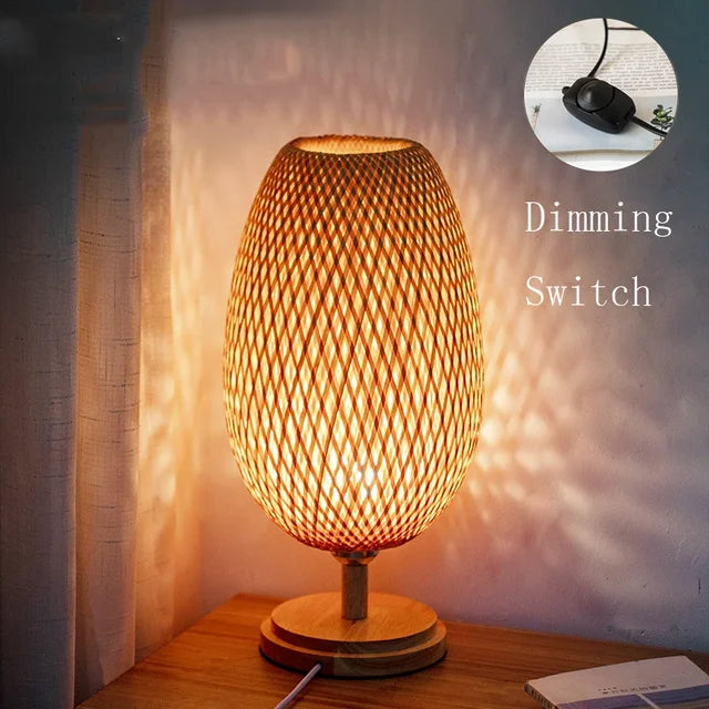 AA OOS Vintage Bambusz Asztali Lámpa - TimberGlow