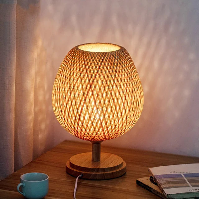 AA OOS Vintage Bambusz Asztali Lámpa - TimberGlow