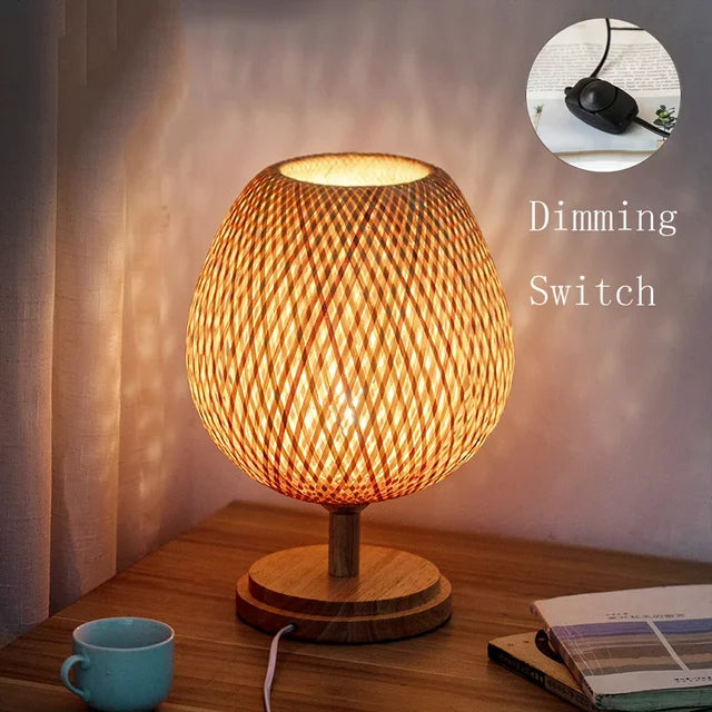 AA OOS Vintage Bambusz Asztali Lámpa - TimberGlow