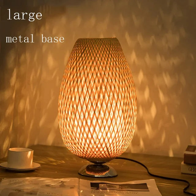 AA OOS Vintage Bambusz Asztali Lámpa - TimberGlow