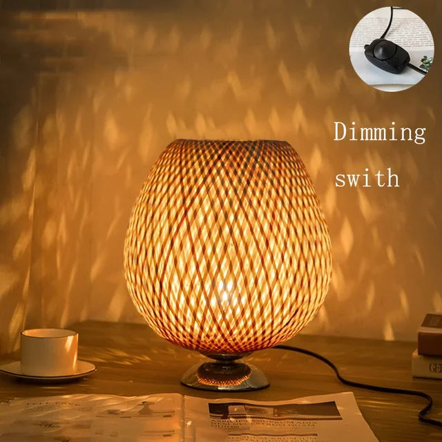 AA OOS Vintage Bambusz Asztali Lámpa - TimberGlow