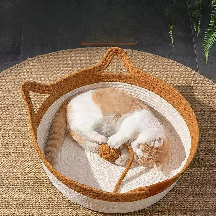 Kézzel szőtt pamut macskaágy - CozyNest