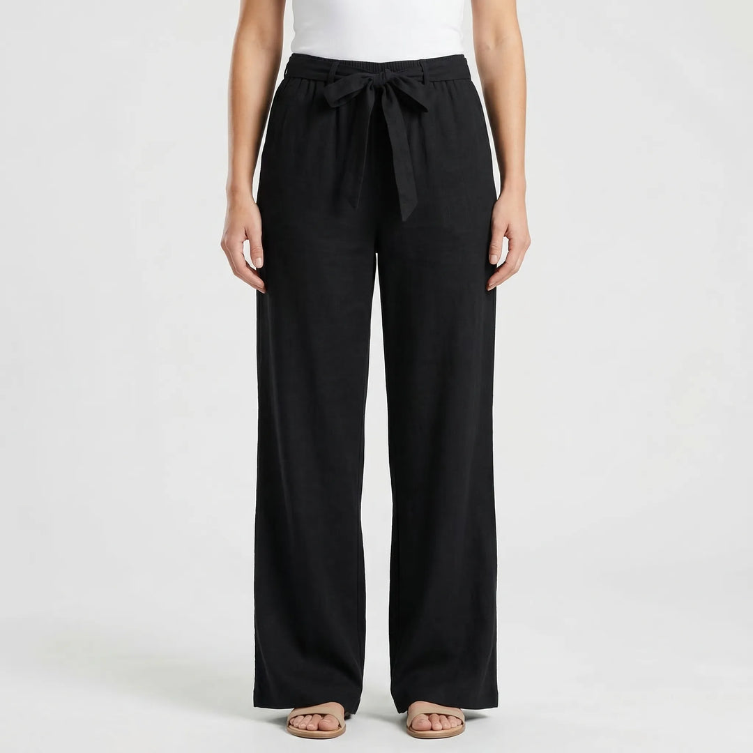 Wide-Leg Tie-Waist Women's Trousers - Laverne