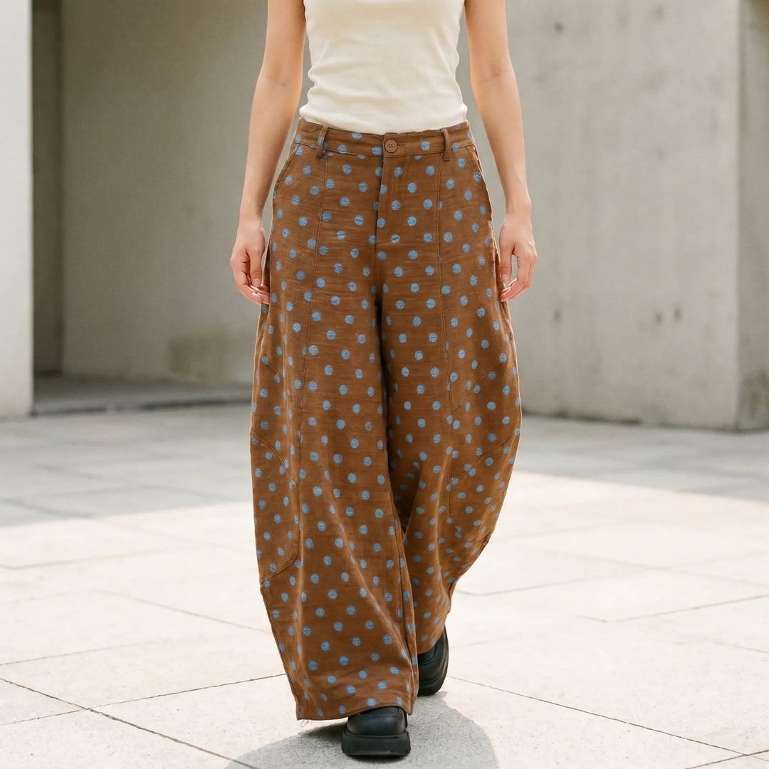 Wide Barrel Leg Trousers -  Mae