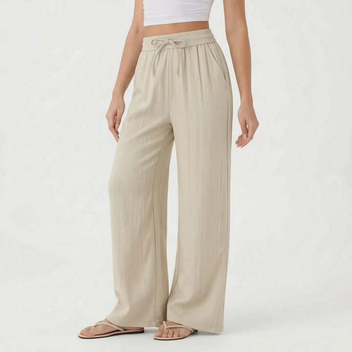 Wide Leg Casual Trousers - Peggy