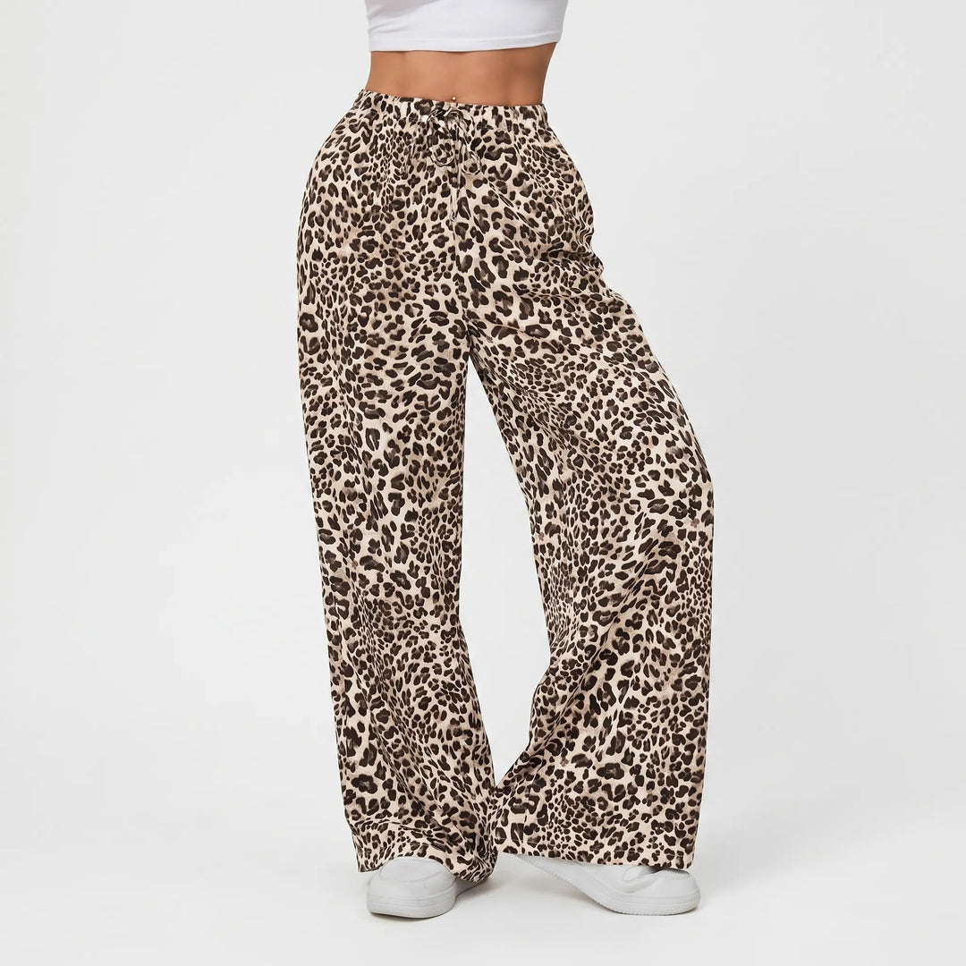 Wide Leg Leopard Trousers - Teresa