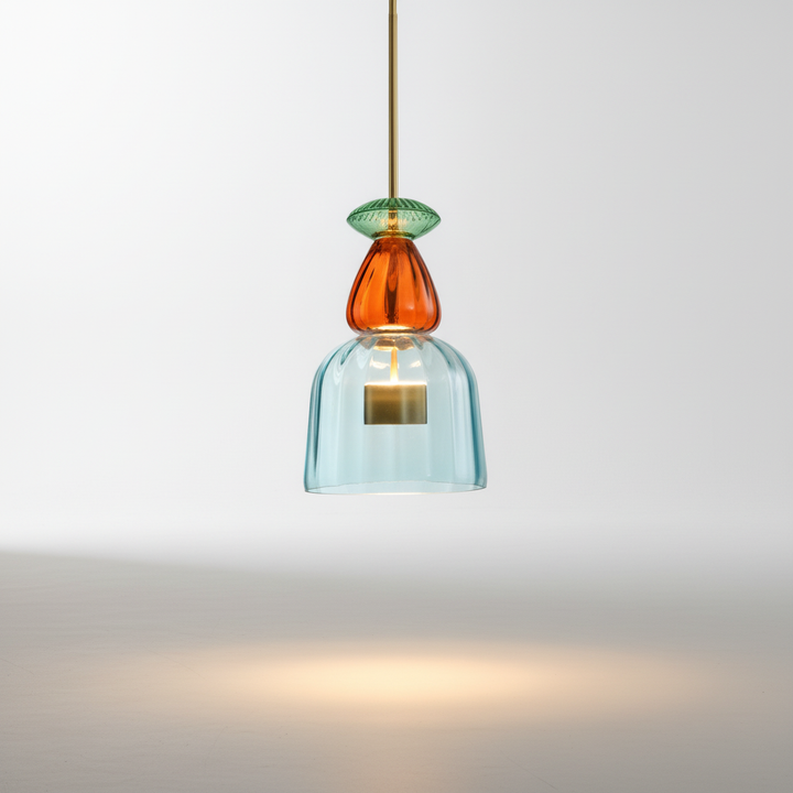 Zylindrische Glas Hängeleuchte - Colorluma