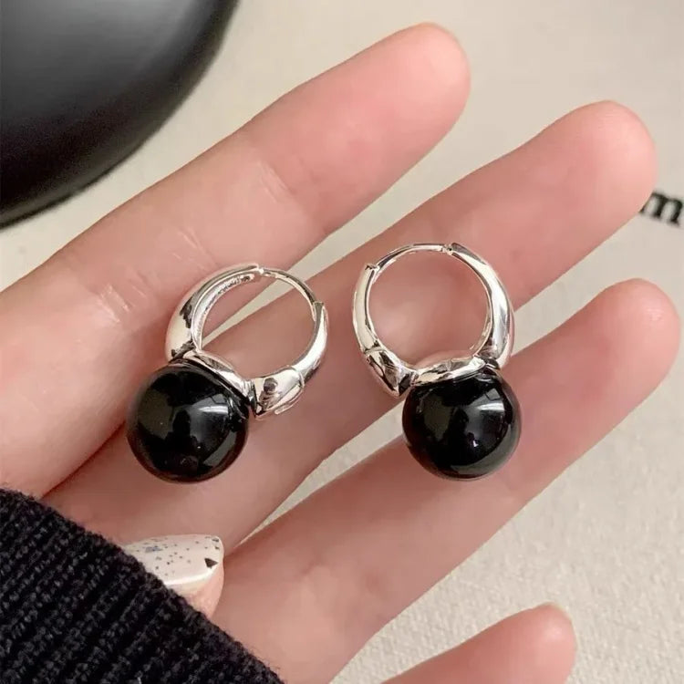 Stílusos Fekete Onyx Fülbevalók - Lina