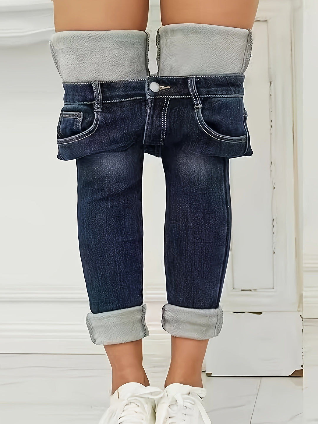 Meleg skinny farmernadrág béleléssel - Selvia