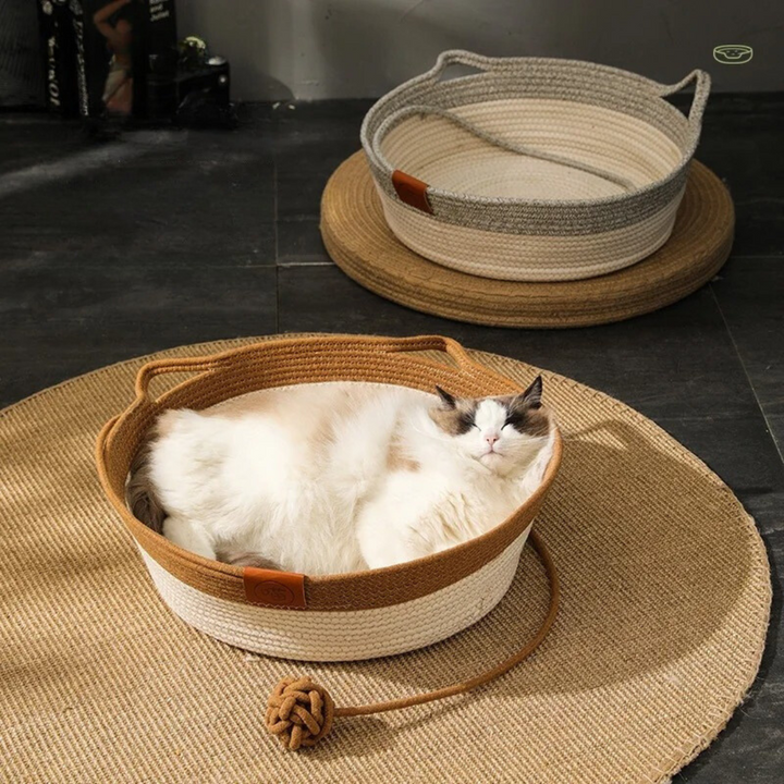 Kézzel szőtt pamut macskaágy - CozyNest