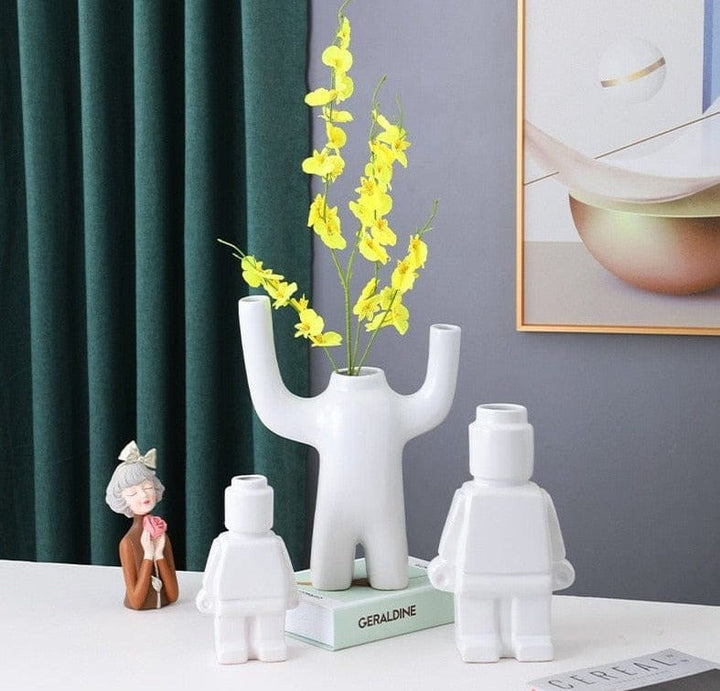 Robot Virágcserép Kerámiából - BrickBotanica