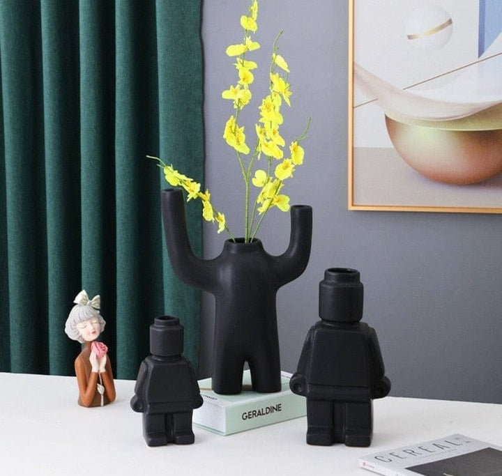 Robot Virágcserép Kerámiából - BrickBotanica