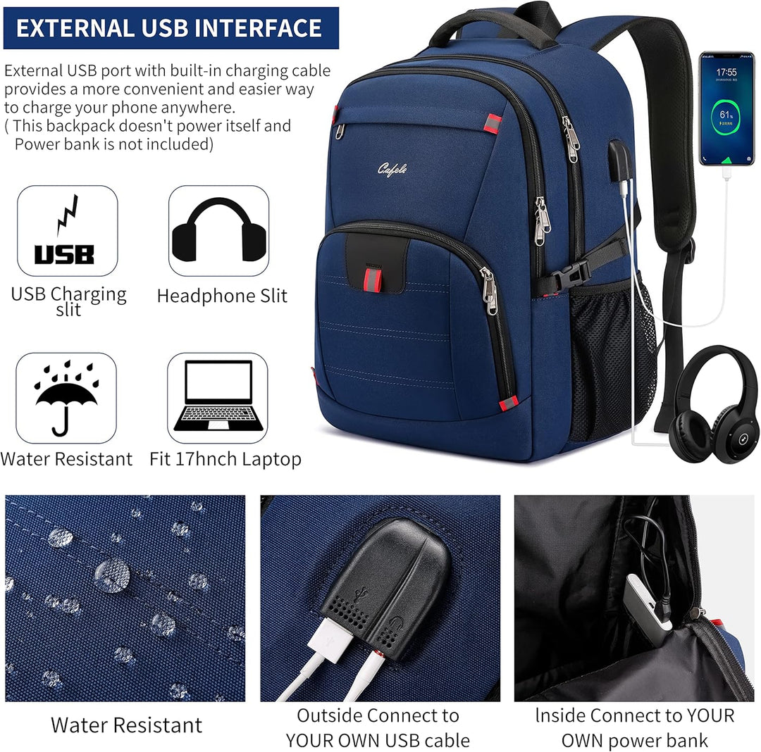 Vízálló laptop hátizsák USB porttal és lopásgátló dizájnnal – TechPro