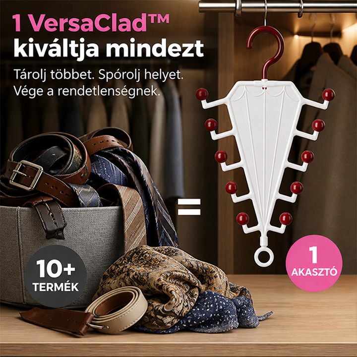Egy fehér akasztó áll szemben a rendetlen övek, nyakkendők és sálak halmával 4