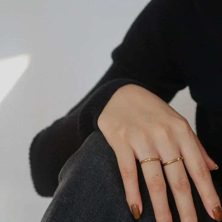 Minimalista cirkónia gyűrű - Leona