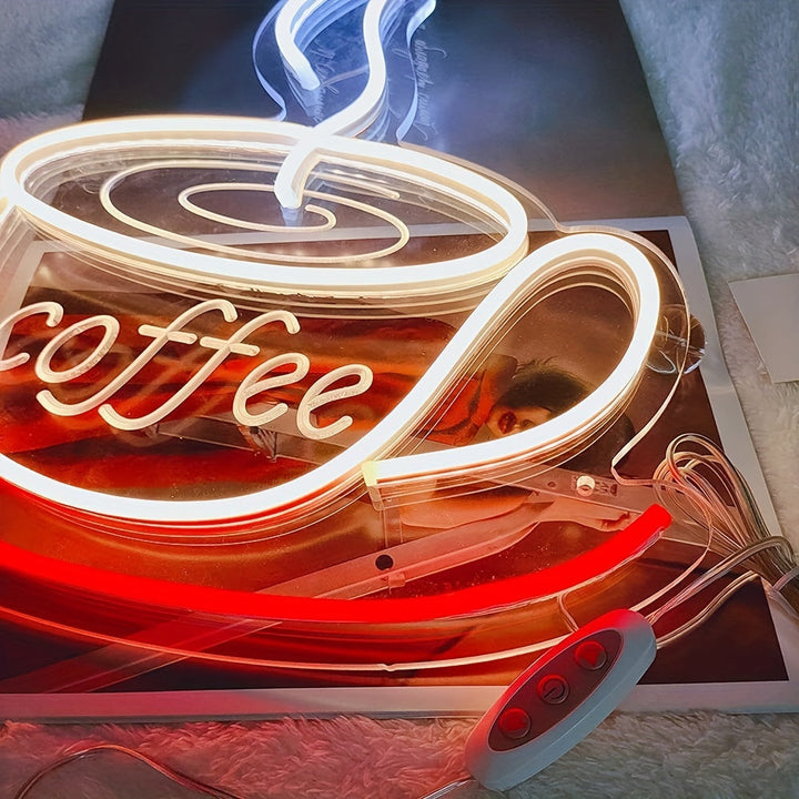 Neon Kávézó Lámpa Fali Dekorációhoz - Nina