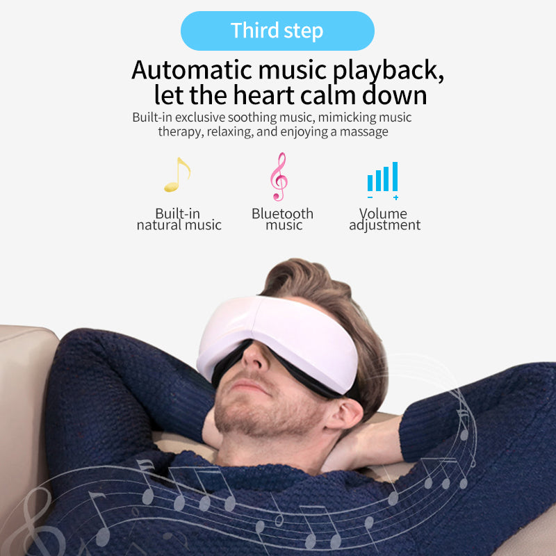 Szemmasszázs készülék - Légnyomás, rezgés és meleg kompresszió Bluetooth zenével