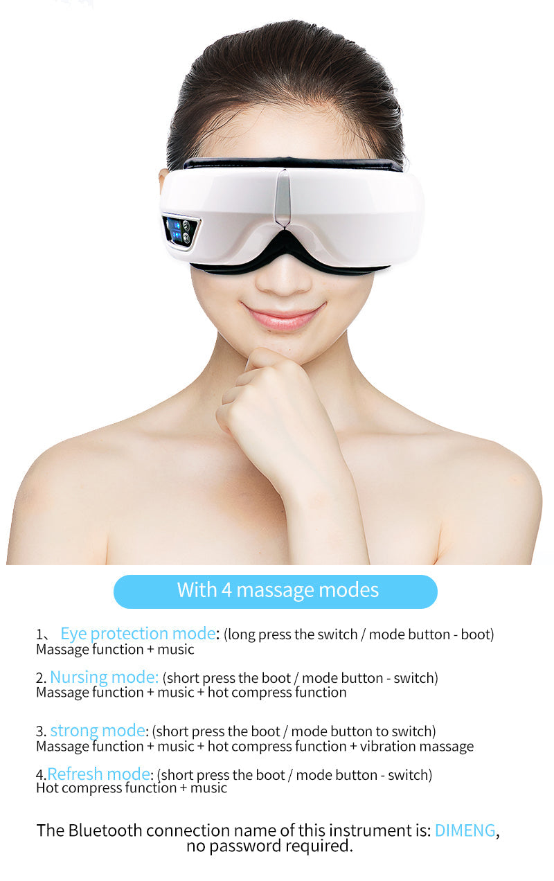 Szemmasszázs készülék - Légnyomás, rezgés és meleg kompresszió Bluetooth zenével
