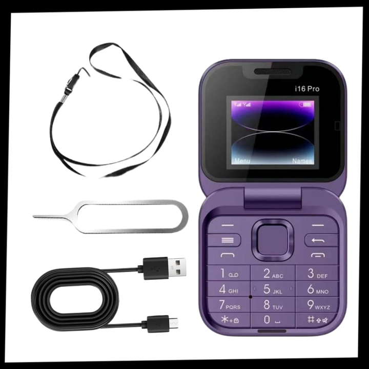Kompakt összecsukható mobiltelefon Dual SIM – FlexFold