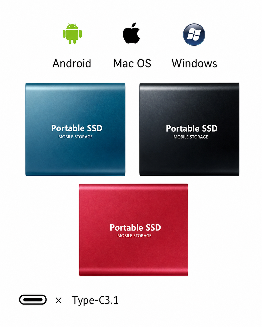 External SSD 128 TB Compact and Fast Portable Drive 3