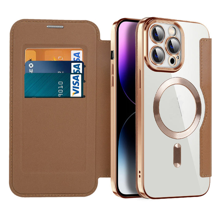 Bőr Flip tok mágneses adszorpcióval & RFID védelemmel – Valtrix (1+1 INGYEN)