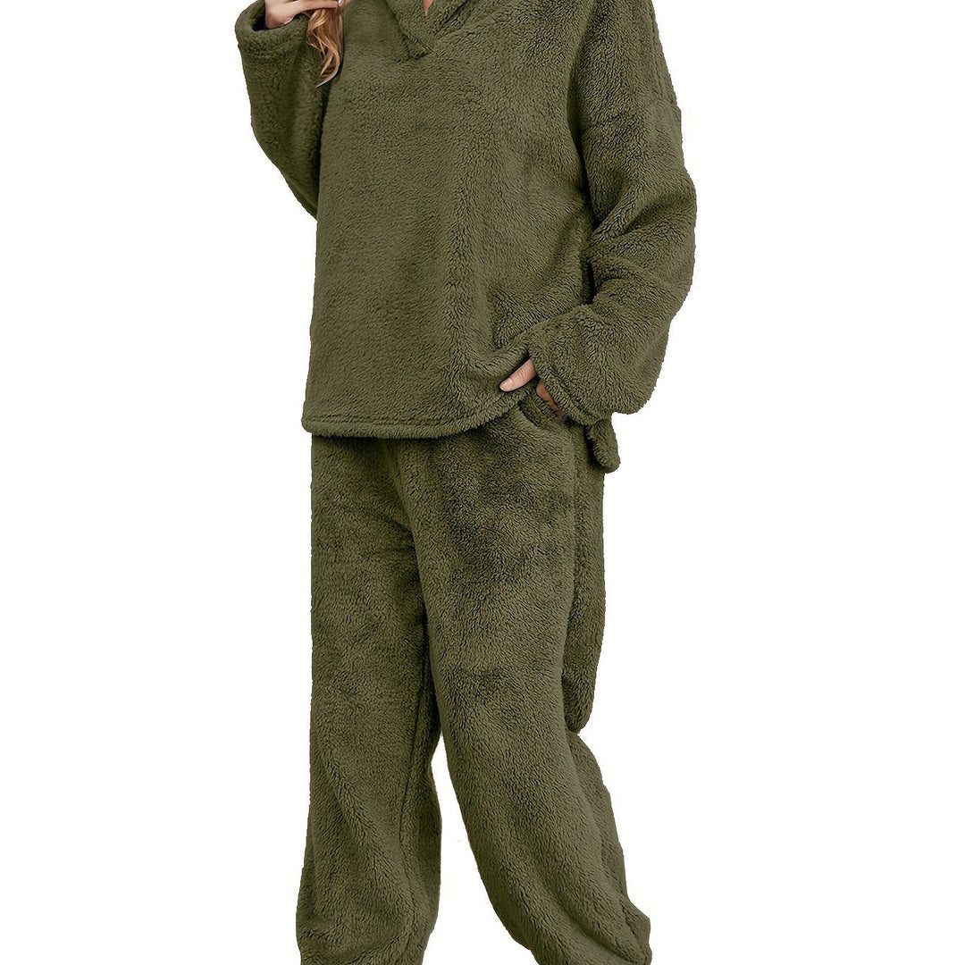 Meleg Coral Fleece Női Loungewear Szett – Fenna