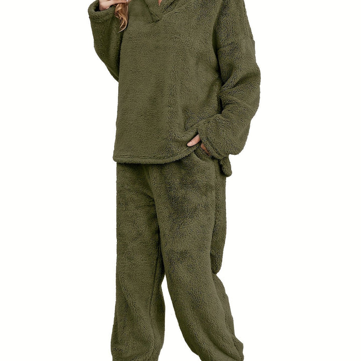Meleg Coral Fleece Női Loungewear Szett – Fenna