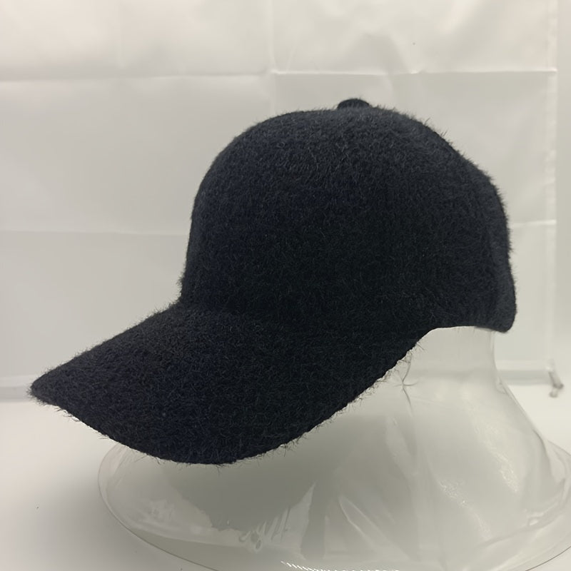 Meleg női baseballsapka műszőrme díszítéssel őszre és télre – Lorena