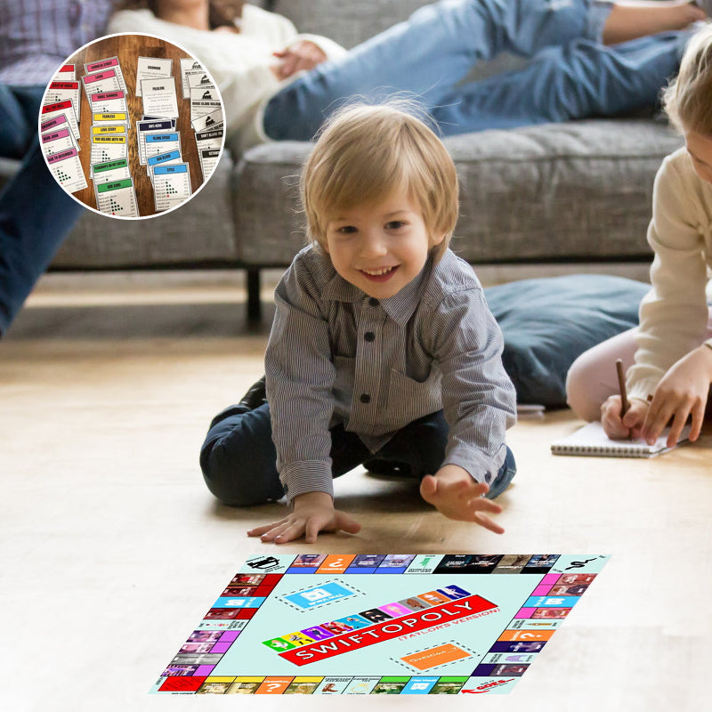 Zenén alapuló társasjáték dalkártyákkal és Monopoly-pénzzel játékestekre.