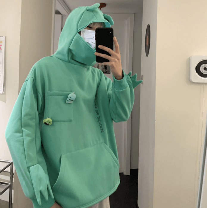 Unisex kapucnis pulóver béka mintával – Froggy