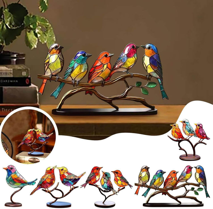 Színes Madarak Ágon Dekoratív Kép - ColorBirds