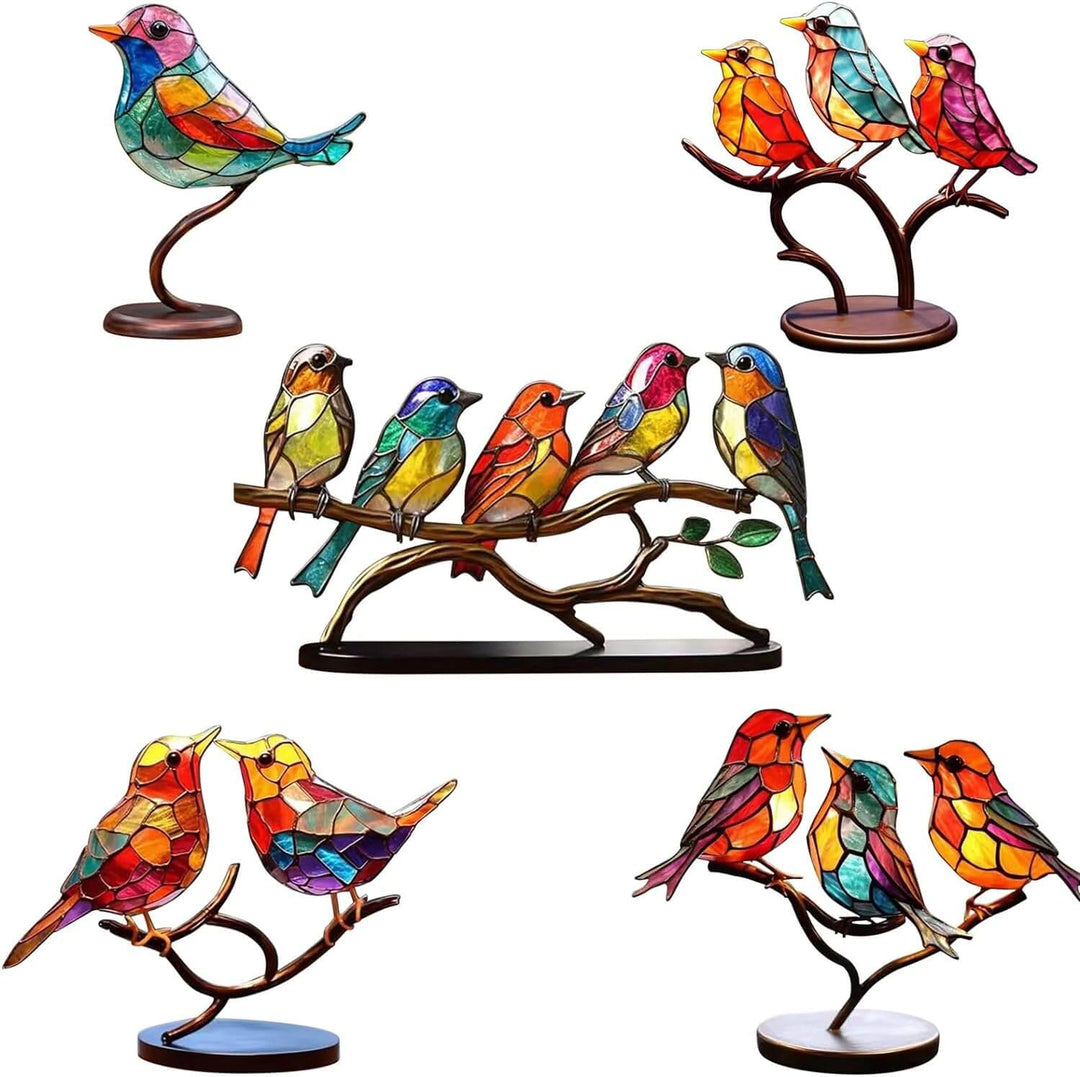 Színes Madarak Ágon Dekoratív Kép - ColorBirds