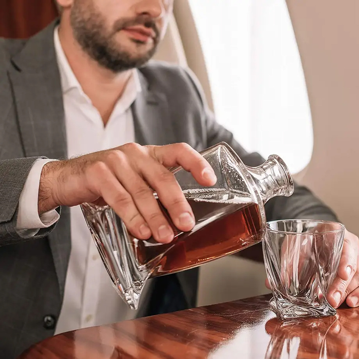 Luxus Kristályos Whiskey Karaffa és Pohár Szett - WhiskeyWave