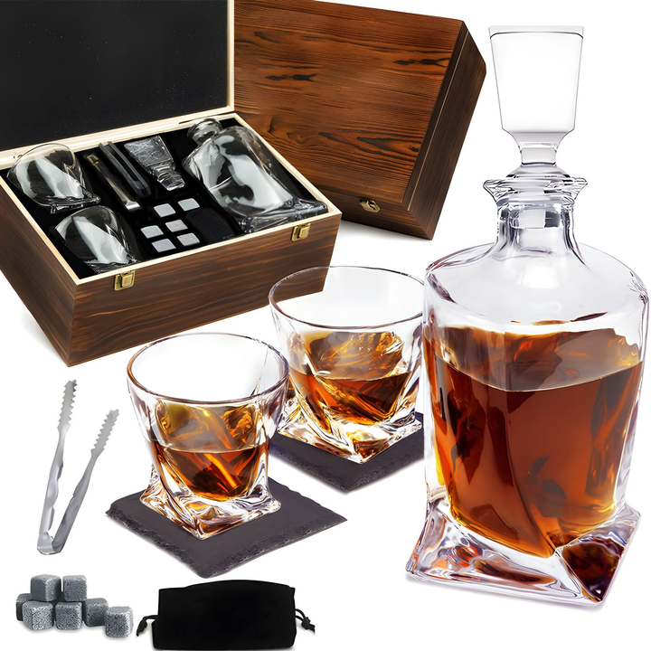 Luxus Kristályos Whiskey Karaffa és Pohár Szett - WhiskeyWave