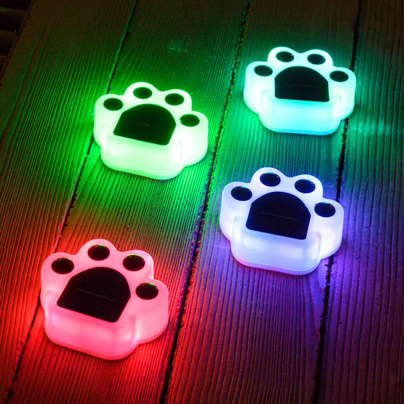 Vezet nélküli napenergiás lábnyom kerti világítás - PawsGlow