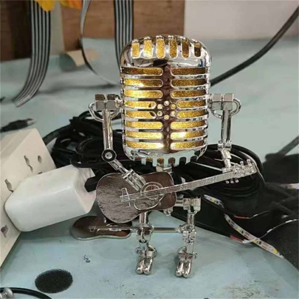 Dekoratív Mikrofon Robotlámpa Gitárral – Max