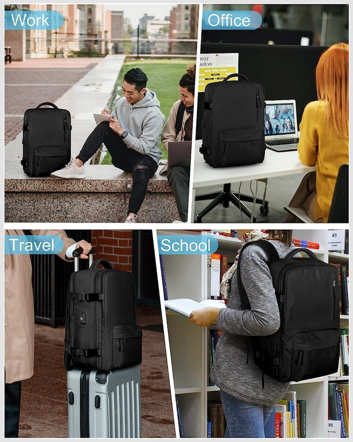 Vízálló utazó hátizsák cipőrekesszel és USB porttal – 14" laptophoz illeszkedik