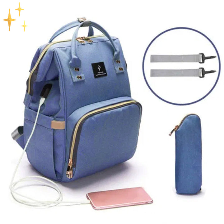 Stílusos Pelenkázó Hátizsák USB-töltővel – ParentPack