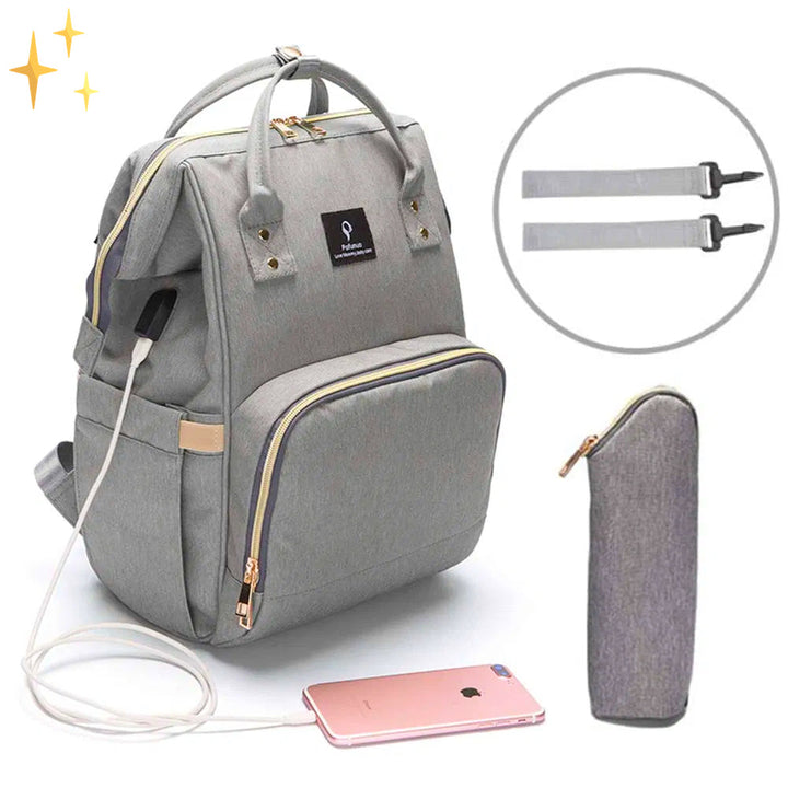 Stílusos Pelenkázó Hátizsák USB-töltővel – ParentPack