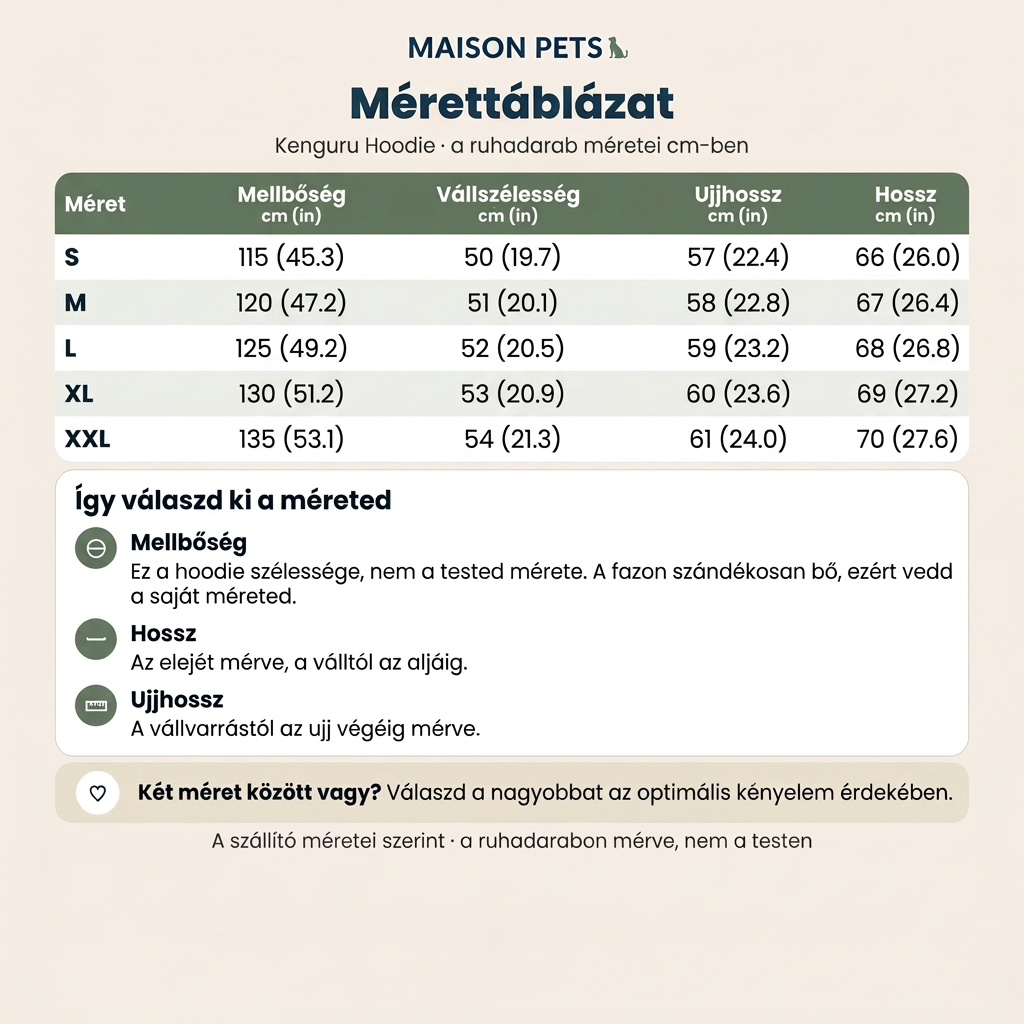 Kenguru-stílusú kisállat kapucnis pulóver beépített erszénnyel macskáknak és kutyáknak