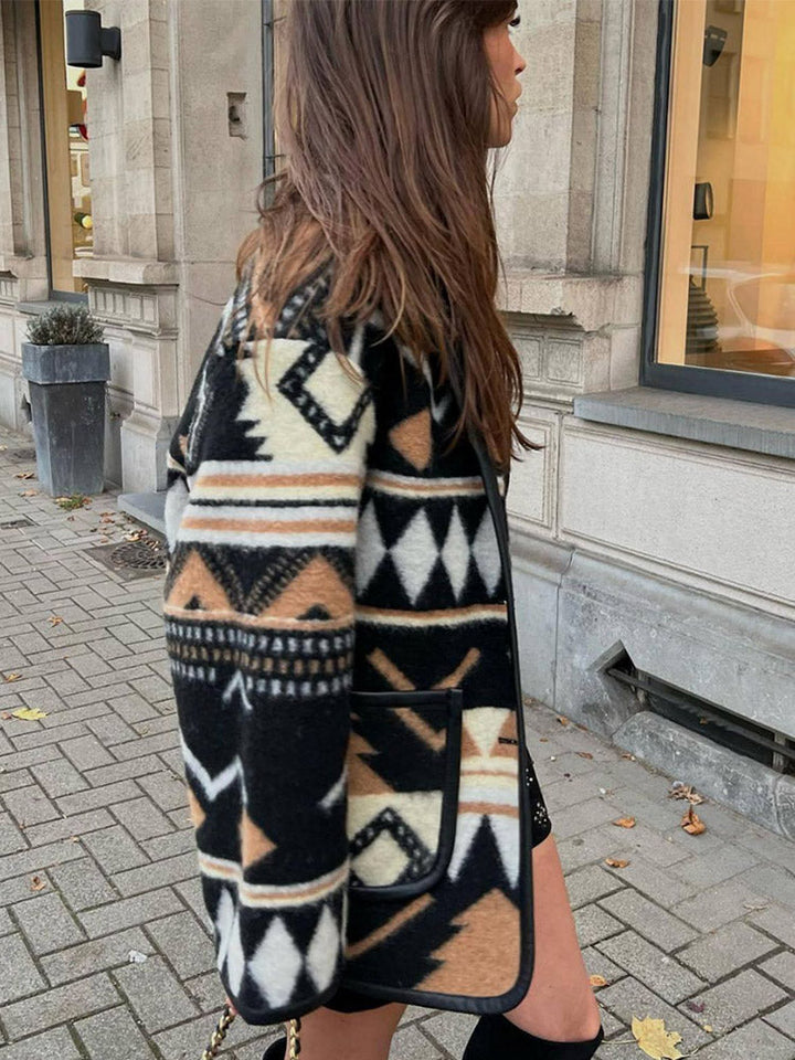 Hölgy őszi kabát nyomattal – Amaris