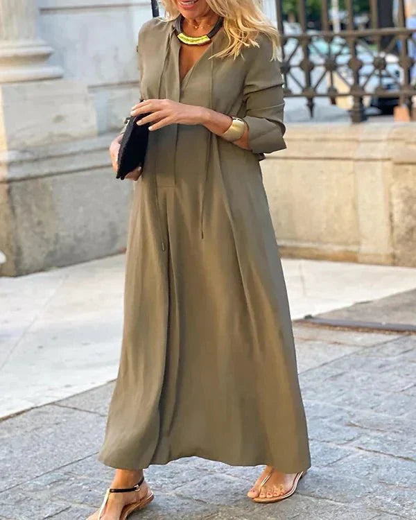 Őszi Maxi Ruha Hosszú Ujjakkal – Amira
