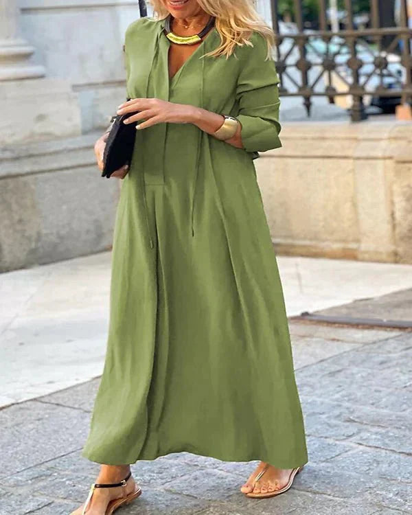 Őszi Maxi Ruha Hosszú Ujjakkal – Amira
