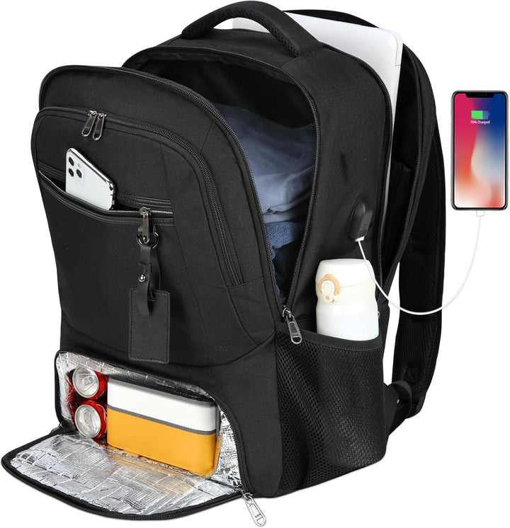 AA OOS Vízálló Laptop és Ebéd Táska USB Porttal – Többrekeszes Utazótáska
