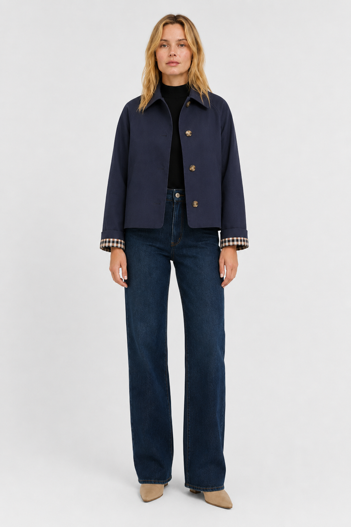 Women's Lightweight Jacket with Relaxed Fit and Vichy Lining 18