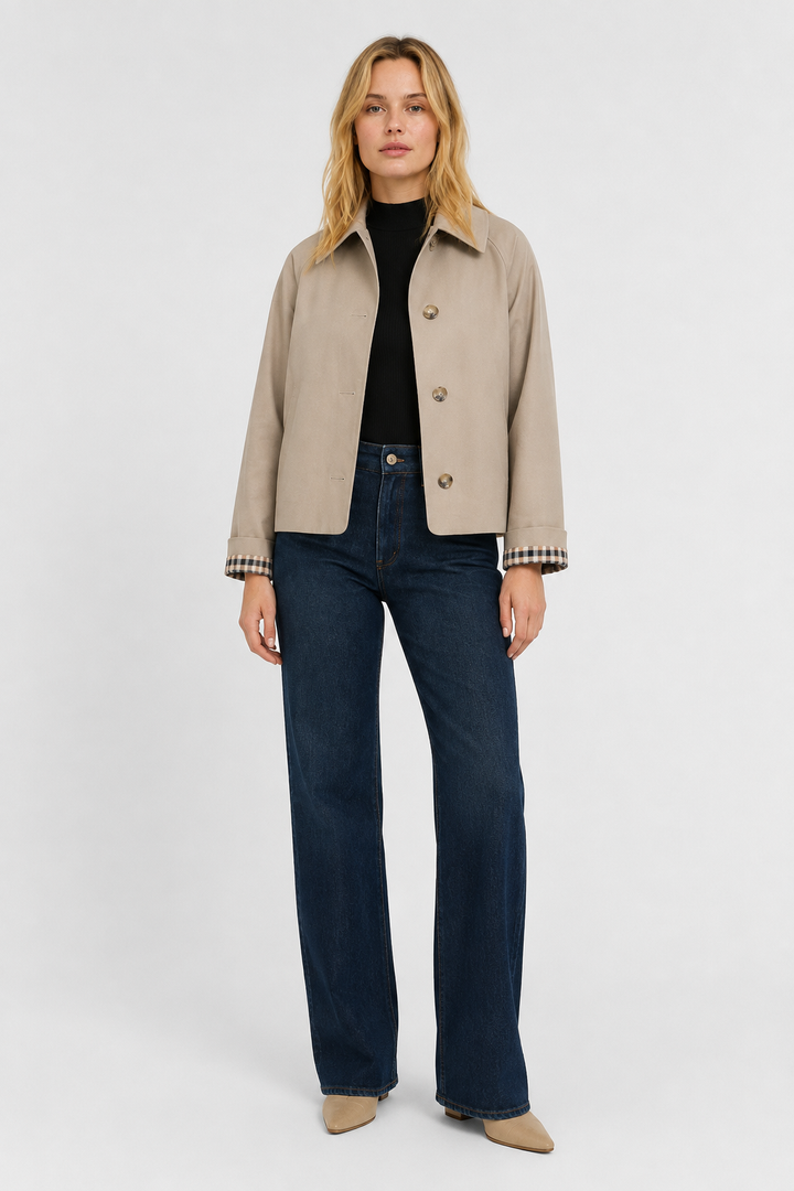Women's Lightweight Jacket with Relaxed Fit and Vichy Lining 5