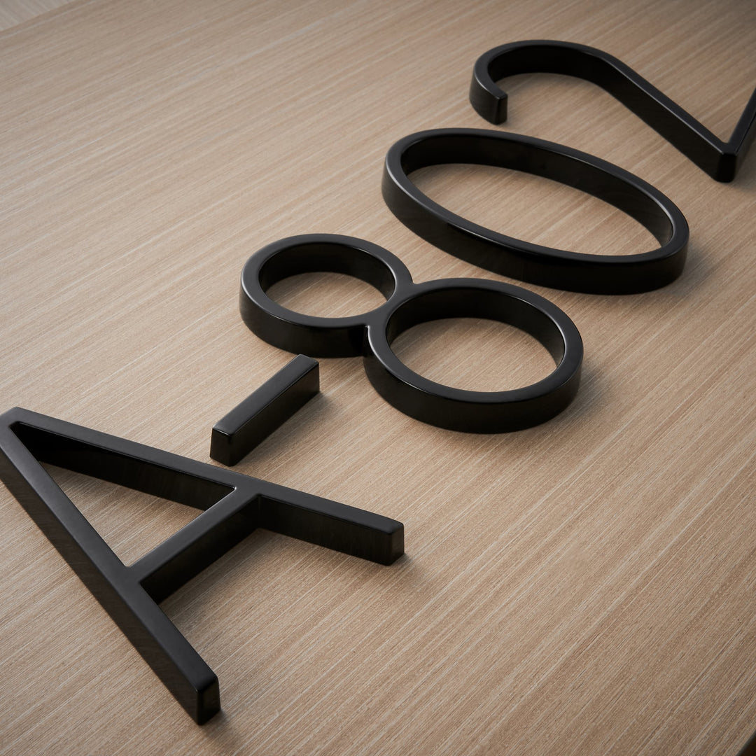 Moderne Fekete Háznumbers Floating Design – Numbré