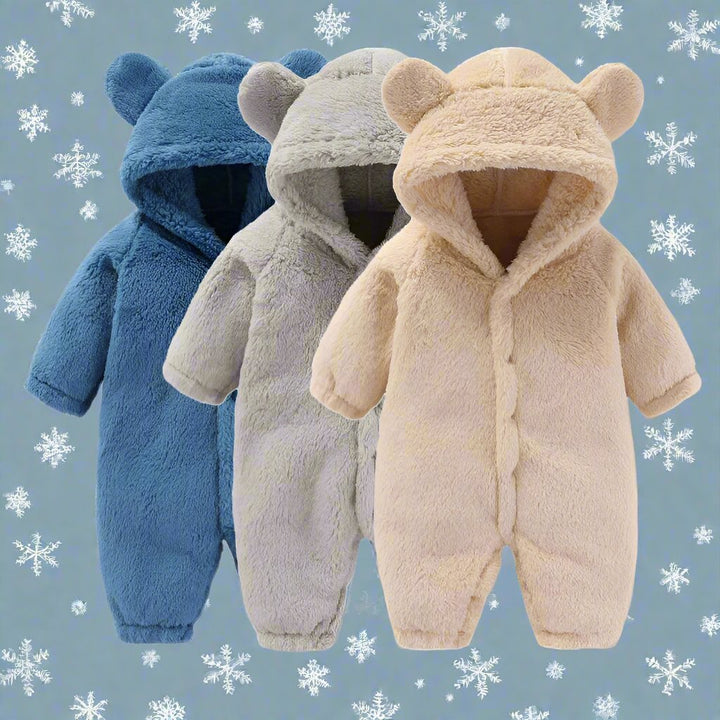 Meleg Teddy Babaöltöny Fülekkel – Maximális Fleece Kényelem Gyerekeknek